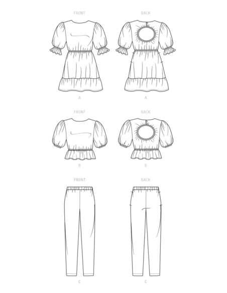 Patron New Look 6739 - Robe, haut et pantalon pour filles