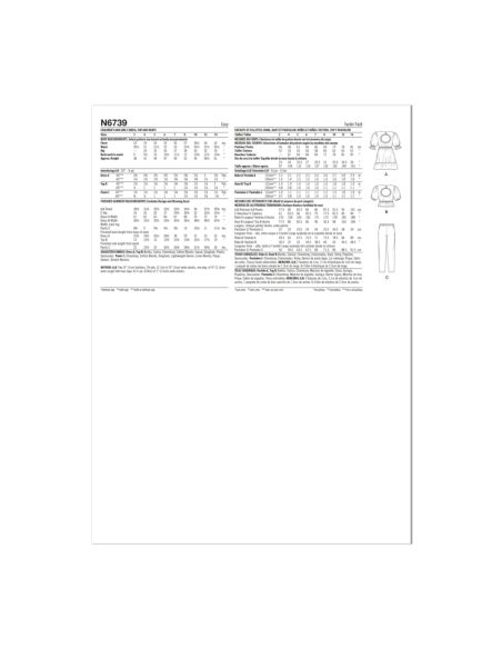 Patron New Look 6739 - Robe, haut et pantalon pour filles