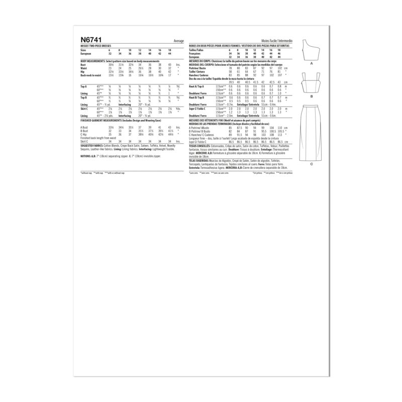 Patron New Look 6741 - Robe deux pièces