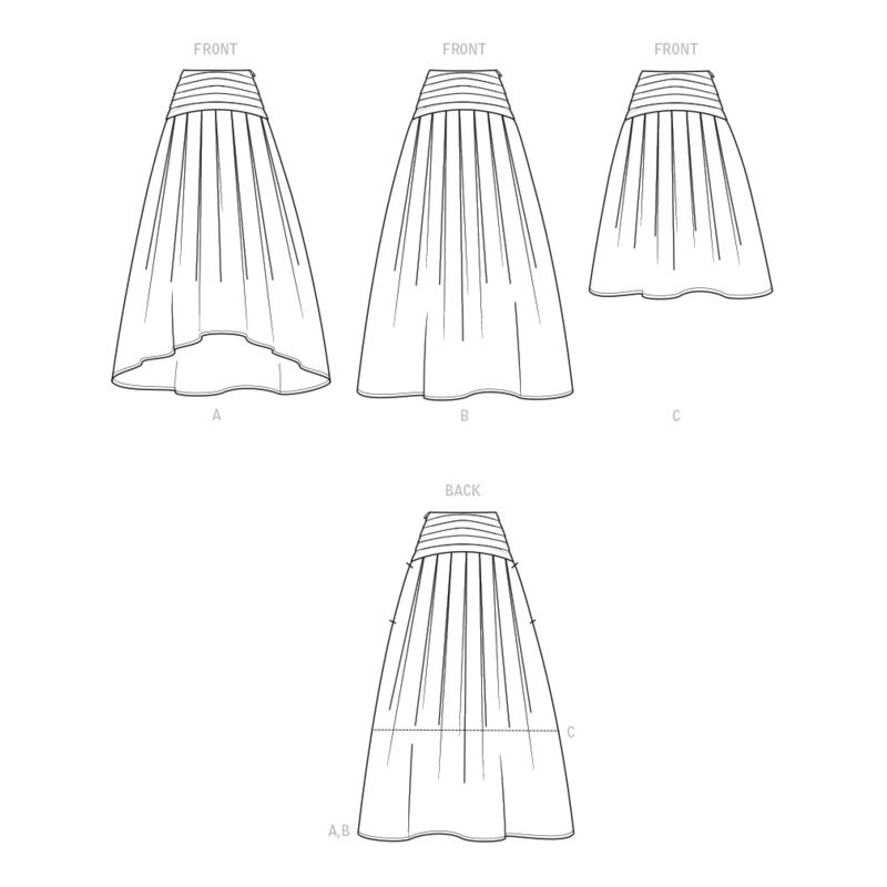 Patron New Look 6744 - Jupe avec variantes