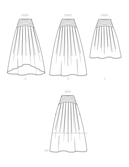 Patron New Look 6744 - Jupe avec variantes