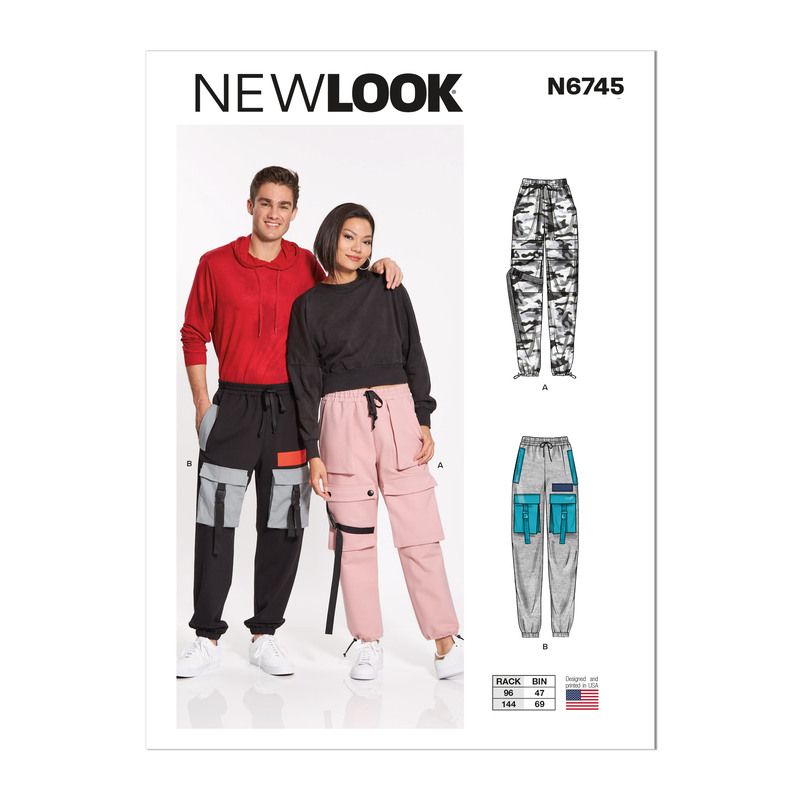 Patron New Look 6745 - Pantalon cargo unisexe
