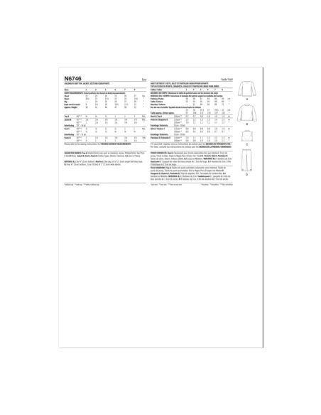 Patron New Look 6746 - Veste et pantalon