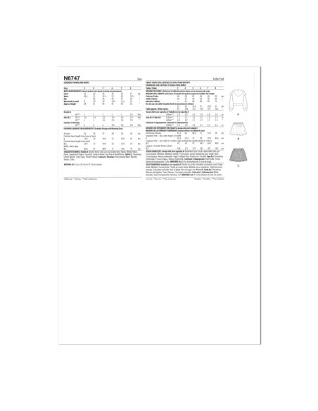 Patron New Look 6747 - Sweat à capuche et jupe