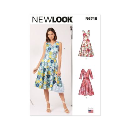 Patron New Look 6748 - Robe col en V