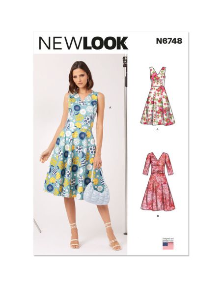 Patron New Look 6748 - Robe col en V
