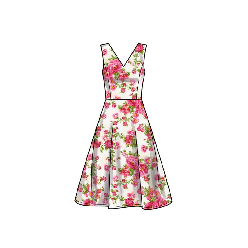 Patron New Look 6748 - Robe col en V