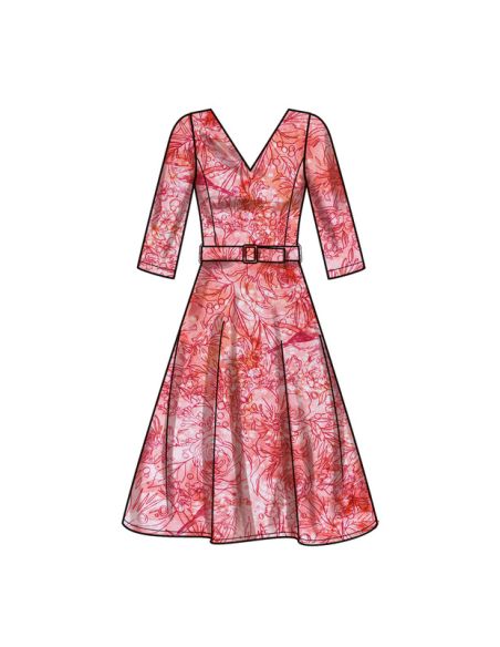 Patron New Look 6748 - Robe col en V