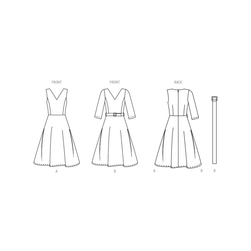 Patron New Look 6748 - Robe col en V