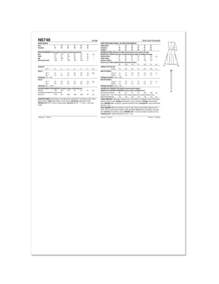 Patron New Look 6748 - Robe col en V