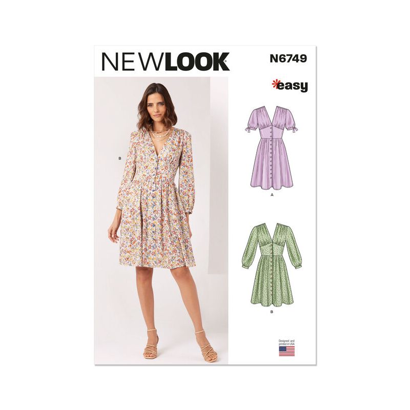 Patron New Look 6749 - Robe boutonnée