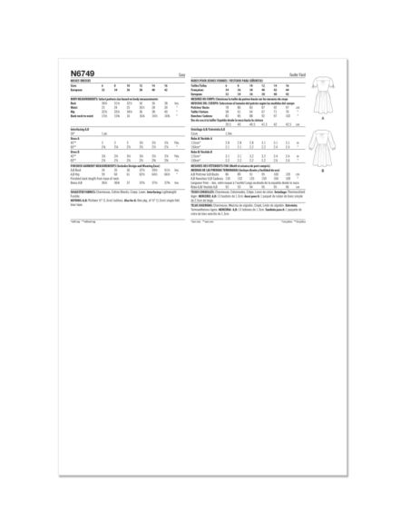 Patron New Look 6749 - Robe boutonnée