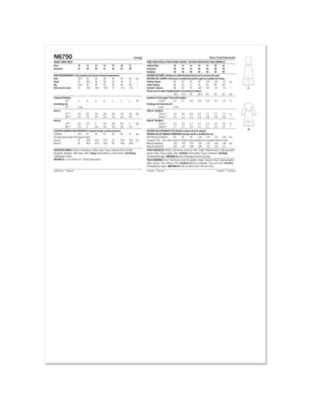 Patron New Look 6750 - Robe portefeuille