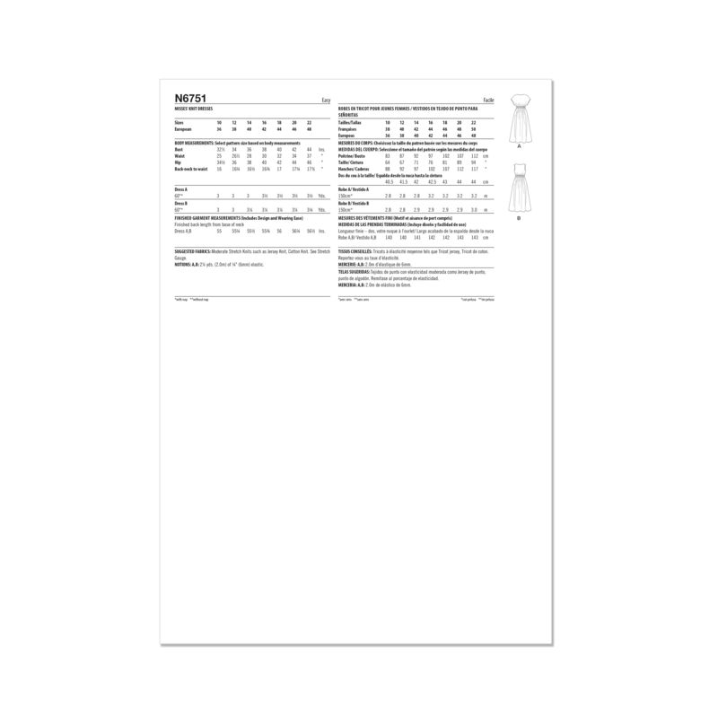 Patron New Look 6751 - Robe pull