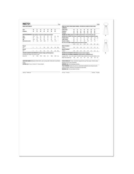 Patron New Look 6751 - Robe pull