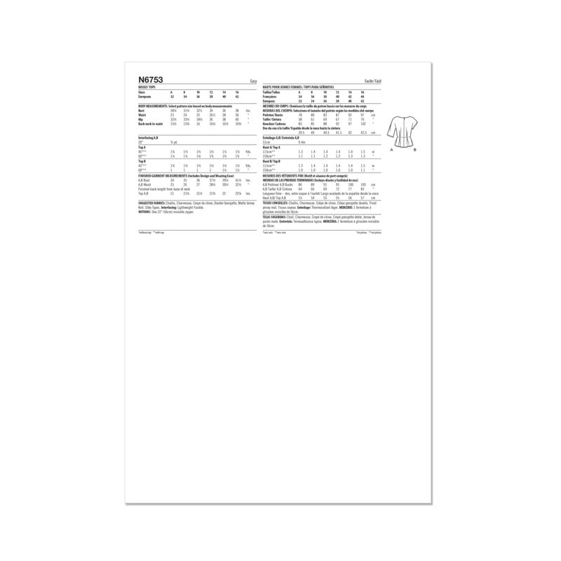 Patron New Look 6753 - Top