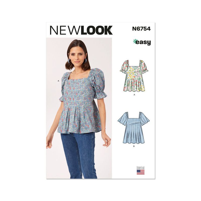 Patron New Look 6754 - Hauts à enfiler