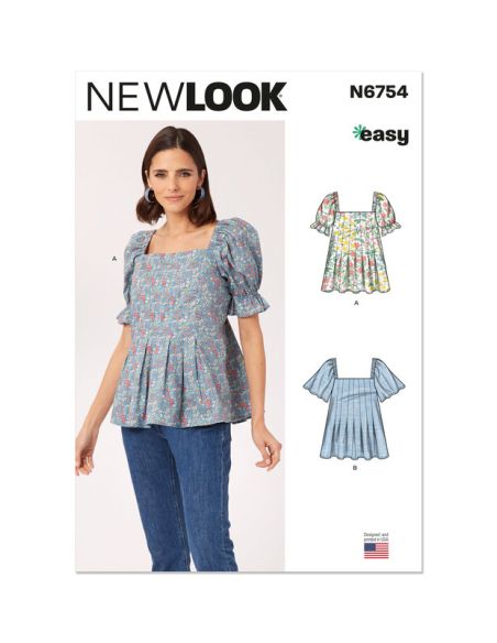 Patron New Look 6754 - Hauts à enfiler