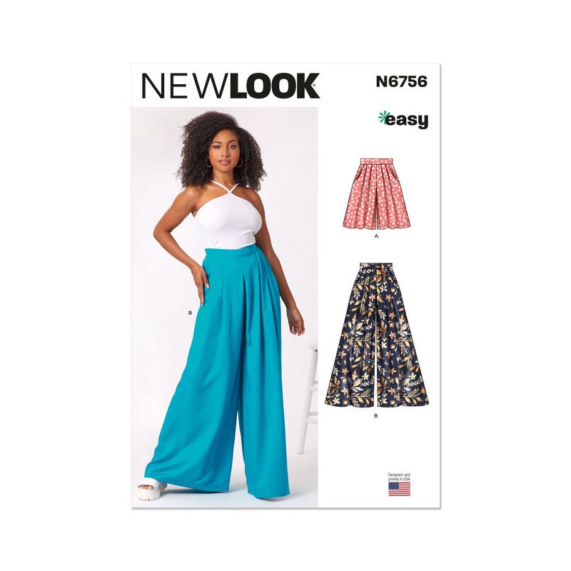Patron New Look 6756 - Shorts en pantalons amples