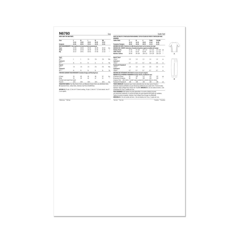 Patron New Look 6760 - Haut et pantalon