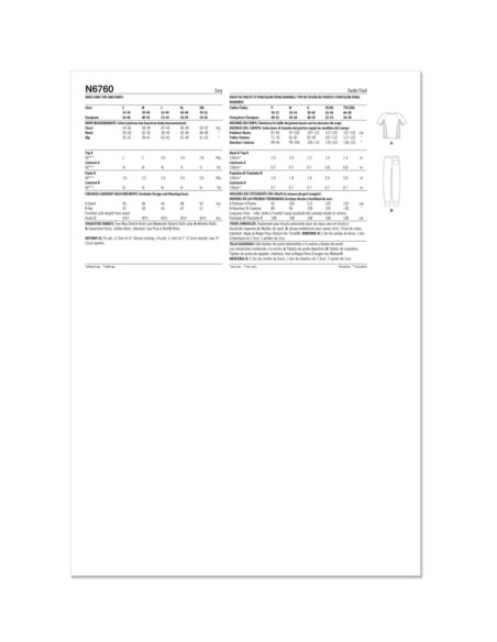 Patron New Look 6760 - Haut et pantalon