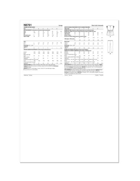 Patron New Look 6761 - Haut et leggings