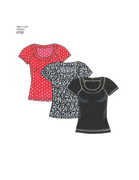 Patron New Look 6762 - Ensemble jupe/pantalon, Tee-Shirt