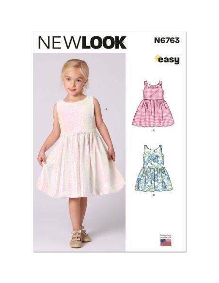 Patron New Look 6763 - Robe enfant