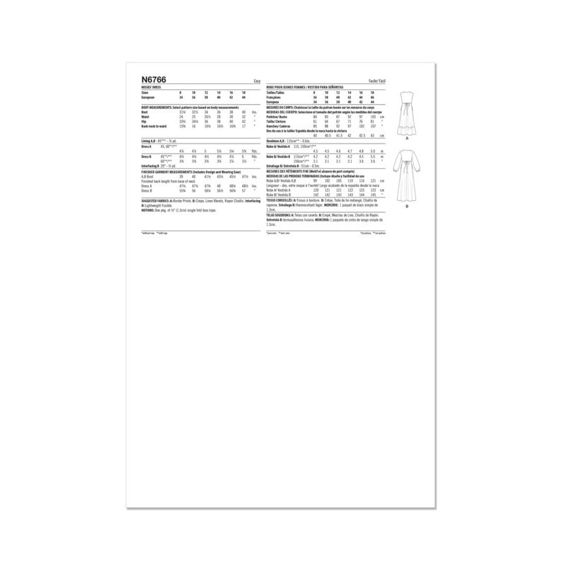 Patron New Look 6766 - Robe