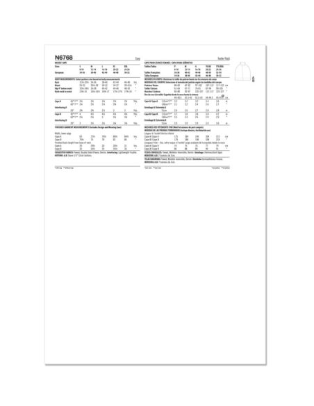 Patron New Look 6768 - Cape