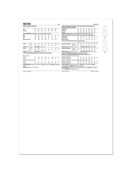 Patron New Look 6769 - Pantalons