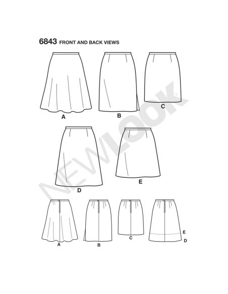Patron New Look 6843 - Jupe