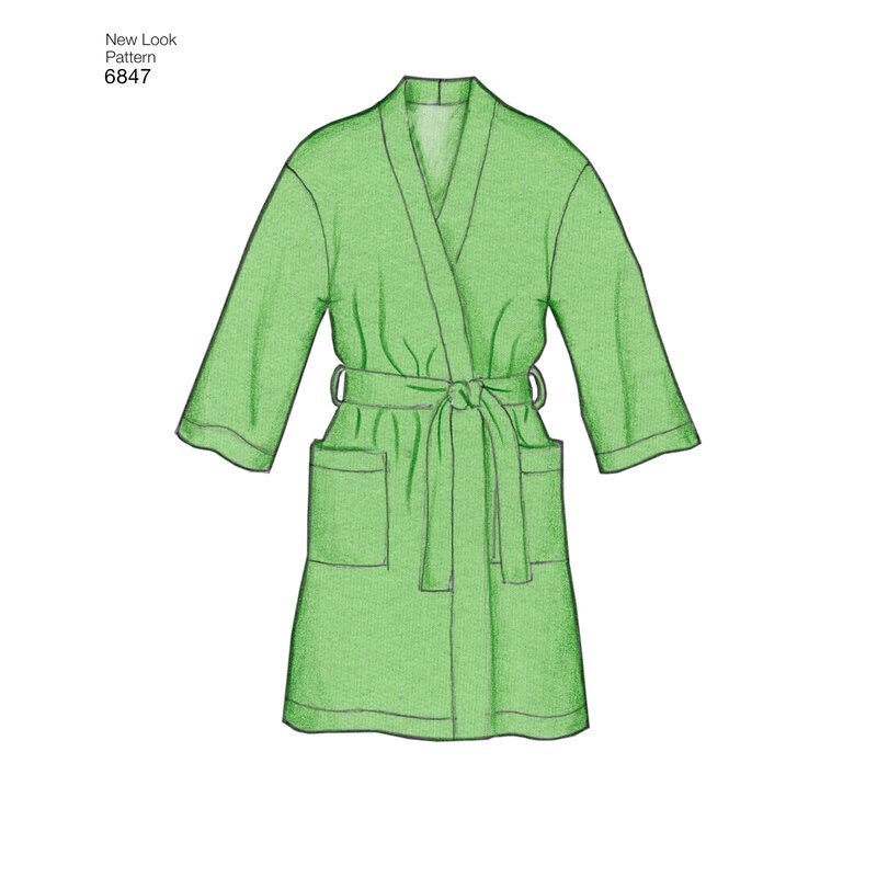 Patron New Look 6847 - Ensemble de nuit, pyjamas, peignoirs