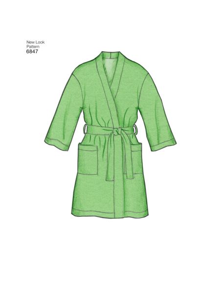 Patron New Look 6847 - Ensemble de nuit, pyjamas, peignoirs
