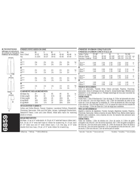 Patron New Look 6859 - Pantalon, pantacour, short