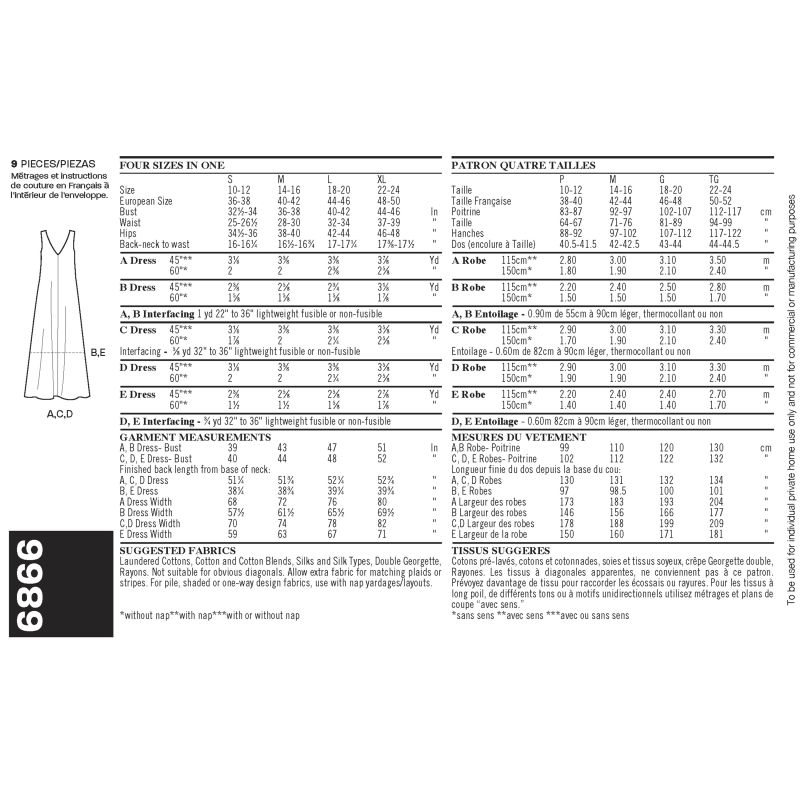 Patron New Look 6866 - Robe