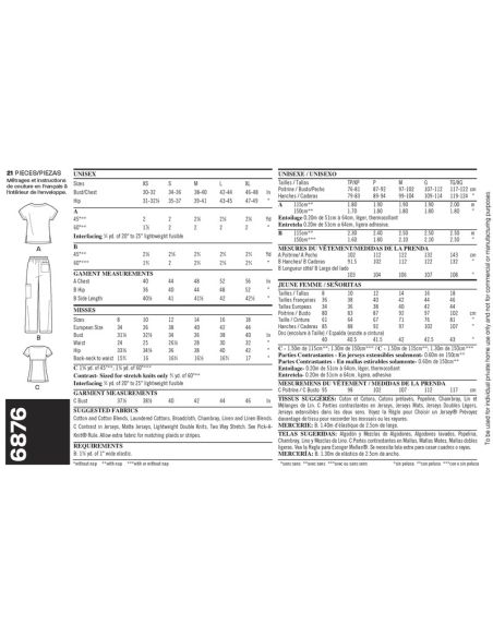 Patron New Look 6876 - Ensemble médical