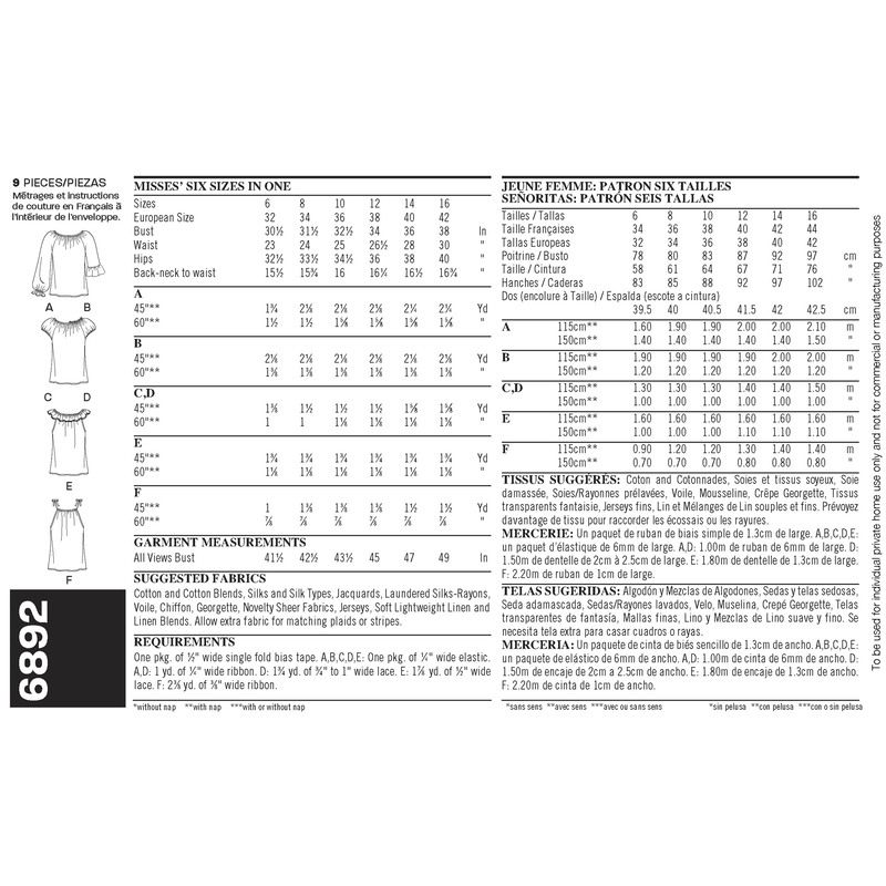 Patron New Look 6892 - Tee-Shirt, top