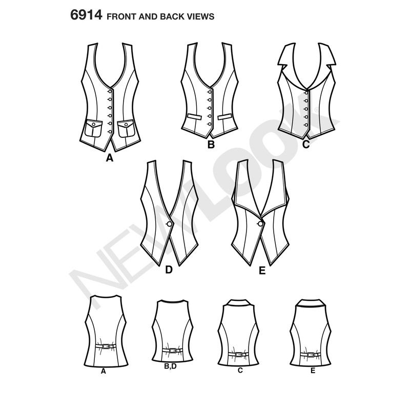 Patron New Look 6914 - Gilet barman