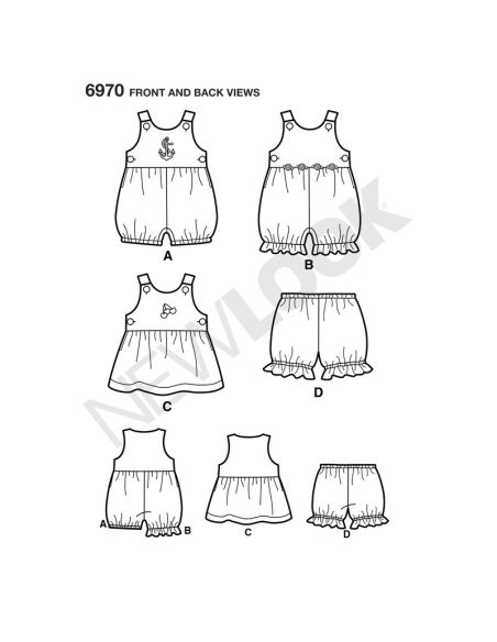 Patron New Look 6970 - Ensemble bébé