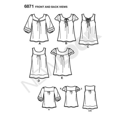 Patron New Look 6871 - Tee-Shirt, tunique 2
