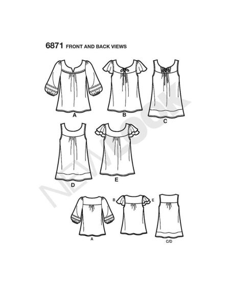 Patron New Look 6871 - Tee-Shirt, tunique