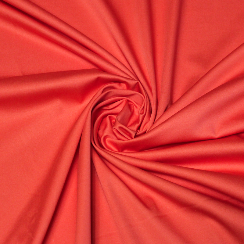 Satin coton & élasthanne - Corail