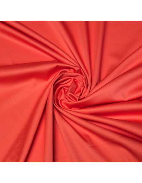 Satin coton & élasthanne - Corail