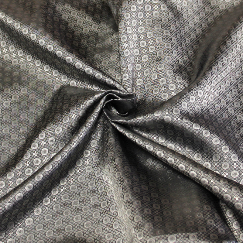 Doublure satin jacquard - Cercle gris