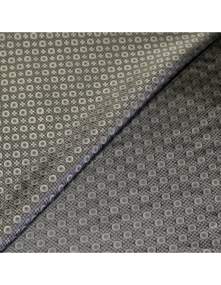 Doublure satin jacquard - Cercle gris