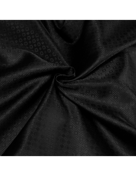 Doublure satin jacquard - Cercle noir
