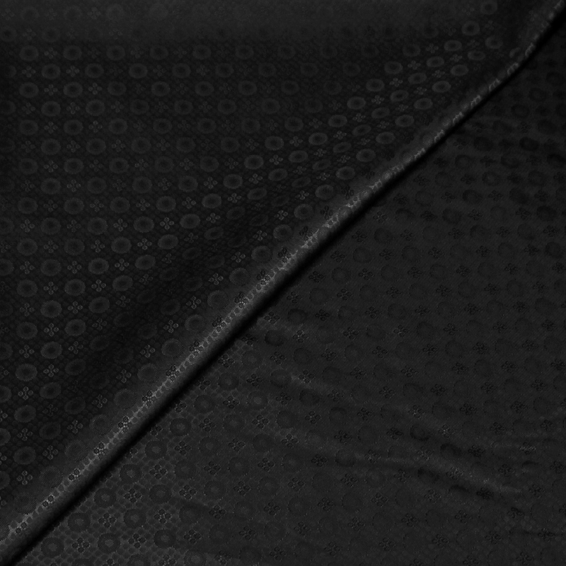 Doublure satin jacquard - Cercle noir