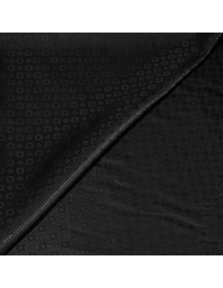 Doublure satin jacquard - Cercle noir