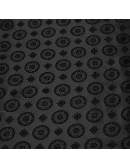 Doublure satin jacquard - Rond & carré noir
